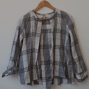 Madewell Gingham Cropped Linen Top